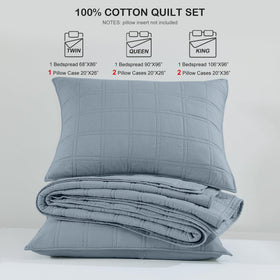 HORIMOTE HOME Adriatic Blue quilt on bed for year-round comfort.