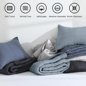HORIMOTE HOME Easy care quilt, machine wash cold and tumble dry low.