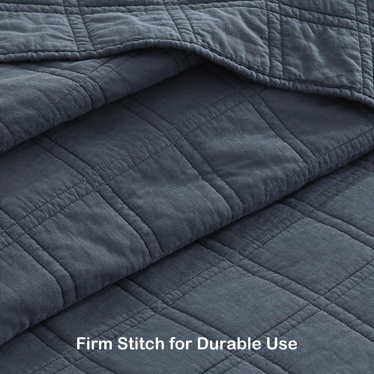 HORIMOTE HOME denim blue quilt in a welcoming bedroom scene.