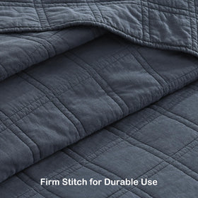 HORIMOTE HOME denim blue quilt in a welcoming bedroom scene.