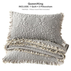 HORIMOTE HOME king size bedding set includes bedspread and two shams with generous dimensions.
