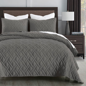 HORIMOTE HOME quilt set queen grey 90x96 for cozy all-season warmth.