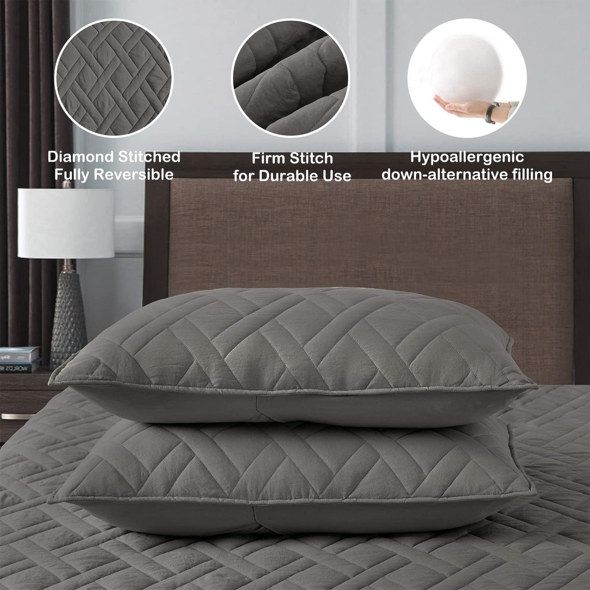 HORIMOTE HOME quilt shams 20x26 coordinating bedroom decor.