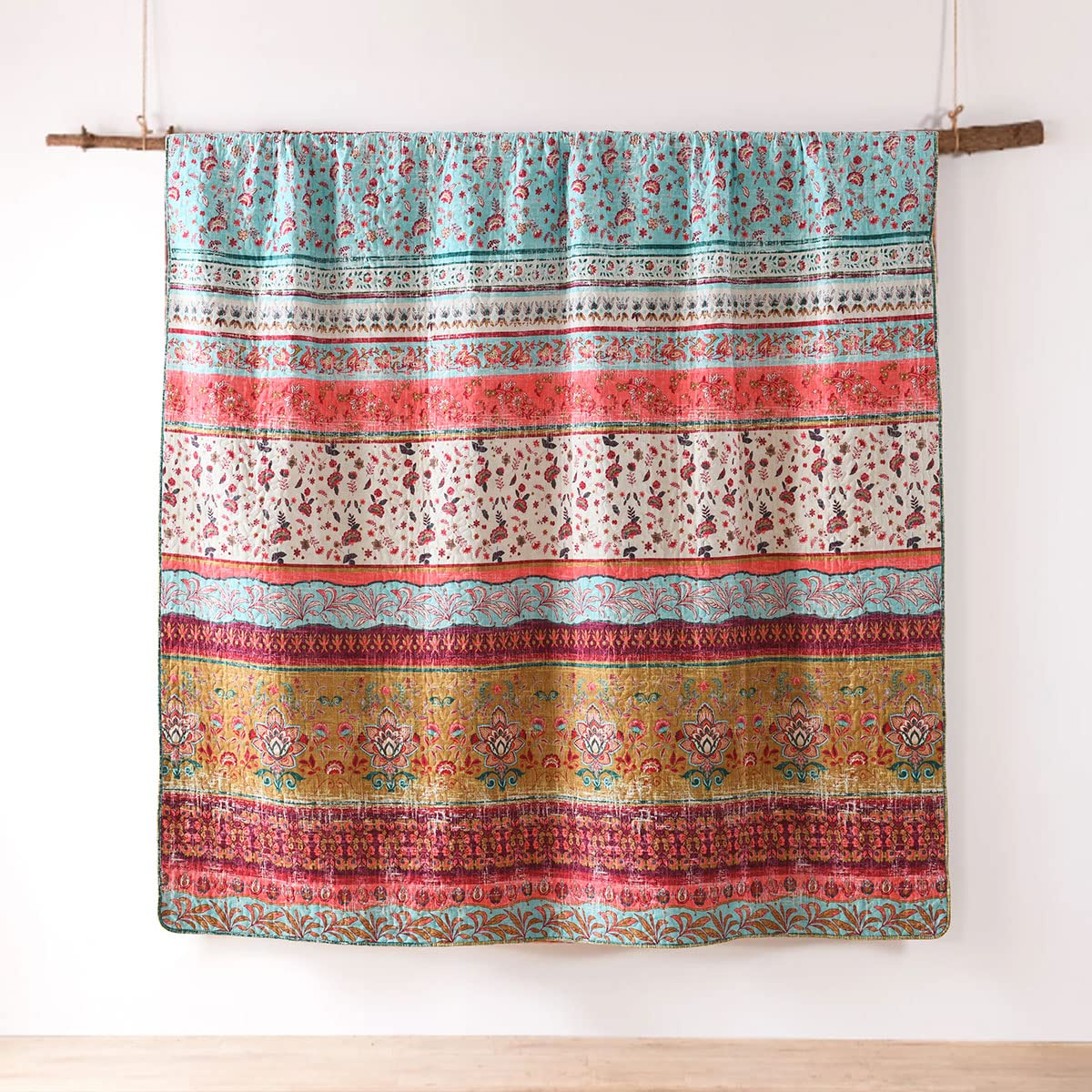 HORIMOTE HOME quilted bedspread fabric appears lightweight for easy spring and summer layering
