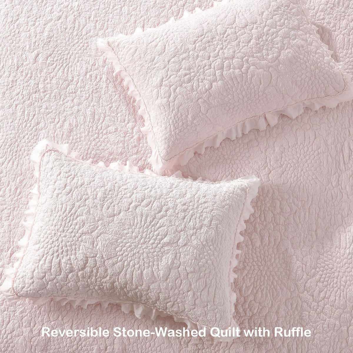 Reversible HORIMOTE HOME floral quilt front and back design.