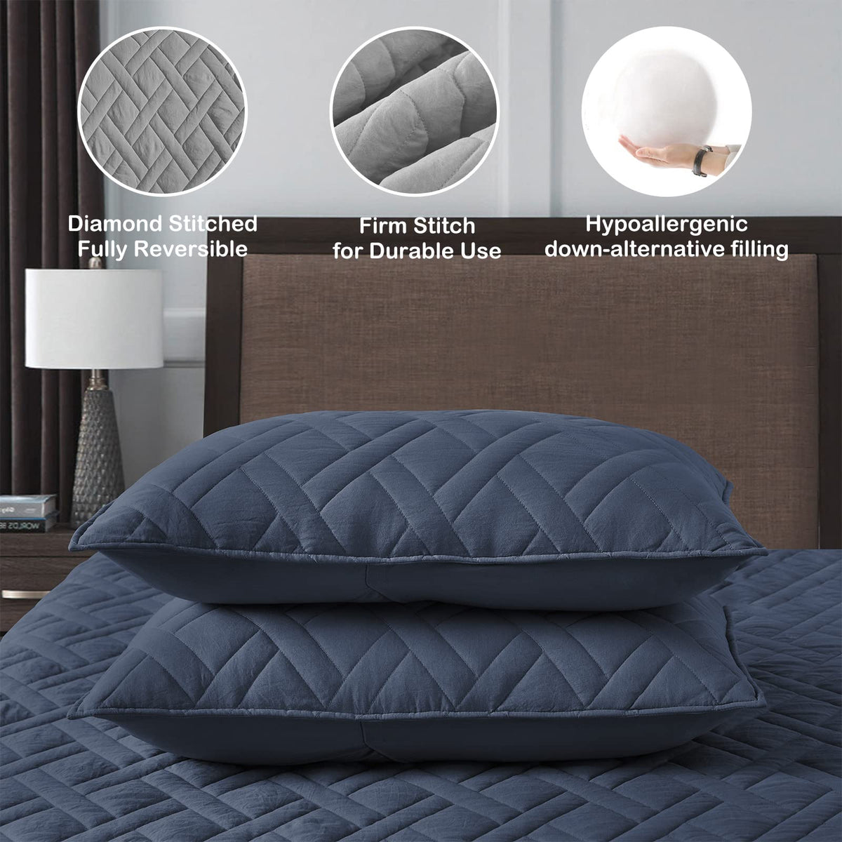 HORIMOTE HOME navy bedspread adds minimalist style and easy care appeal