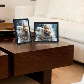 HORLIMER 8x10 frame features two-way stand and hanger for flexible orientation.