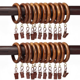 HORNART wooden drapery ring with natural rosewood finish for durable, elegant window styling.