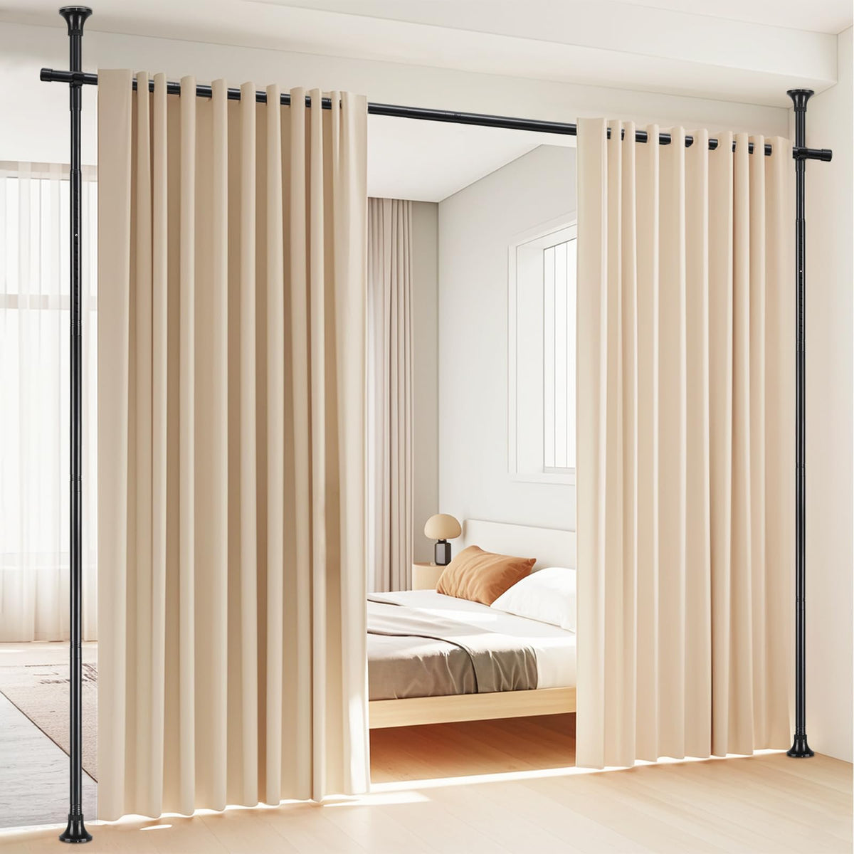 Horse Secret room divider fully extended for tall spaces with stable privacy.