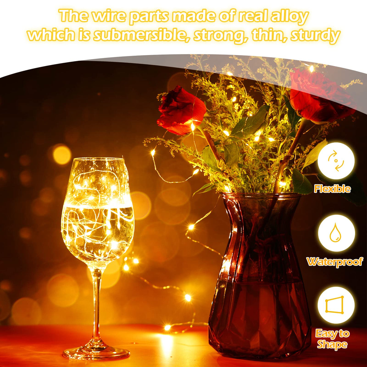 Hortsun waterproof string lights suitable for indoors and outdoors, safe and soft.