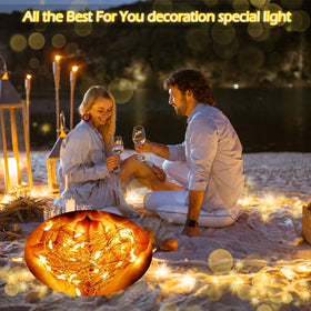 Hortsun 7 ft string lights fit vases, walls, and shelves with ease.