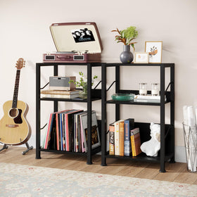 Hosfais 3-tier record stand durable metal frame, wobble-free construction