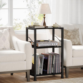 Hosfais 3-tier record stand top surface, ample space for turntable and decor
