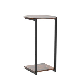 Side-angle shot of the Hosfais table hugging the sofa edge for easy table surface.