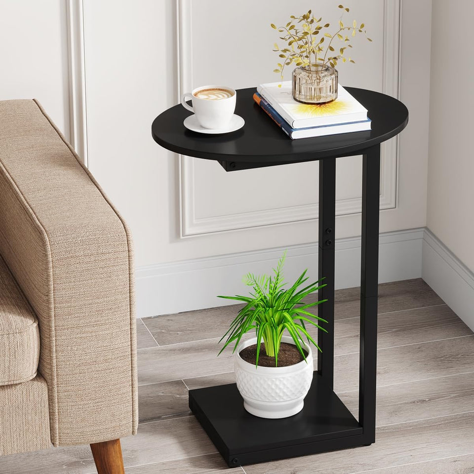 Hosfais small side table in assembly mode, easy setup for quick use