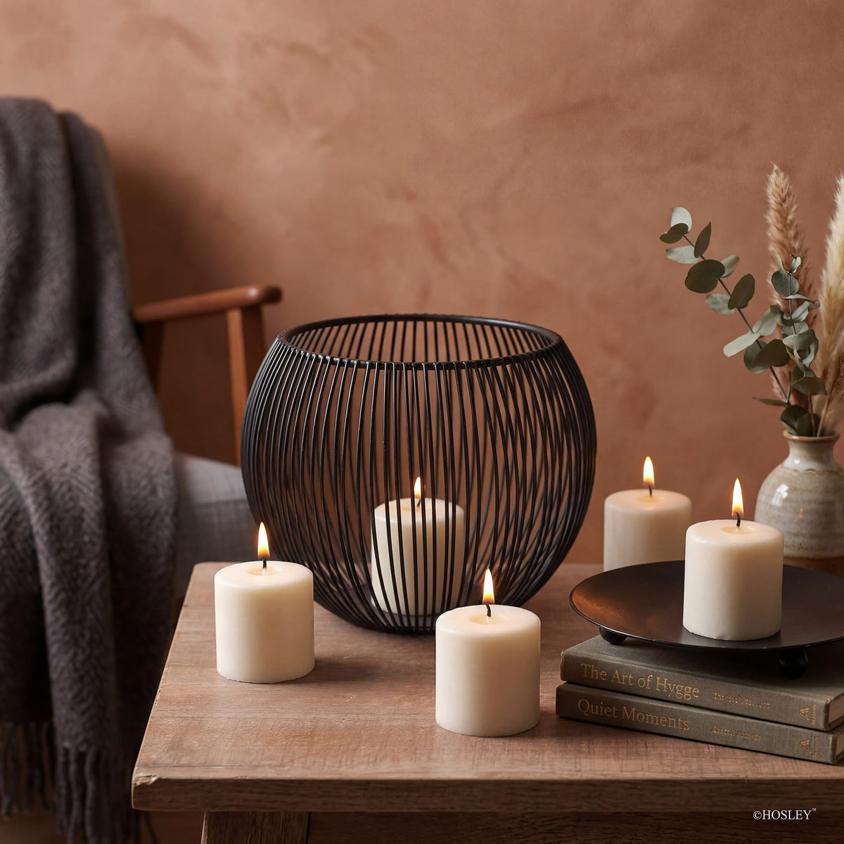 Hosley 10-12 hour burn time votive candles for long-lasting centerpieces.