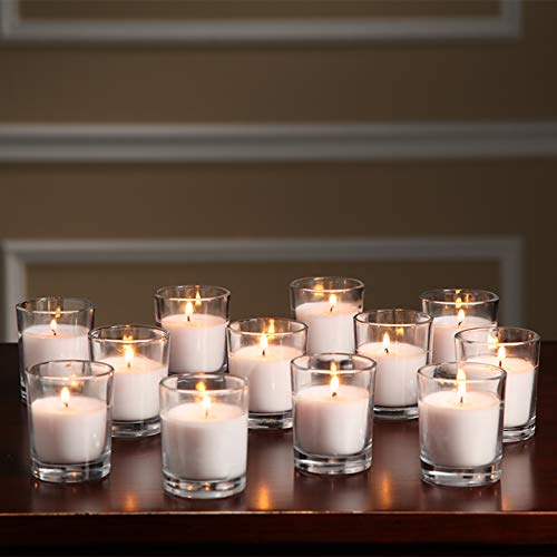 Hosley ivory unscented votive candle ideal for清 dinners and décor.