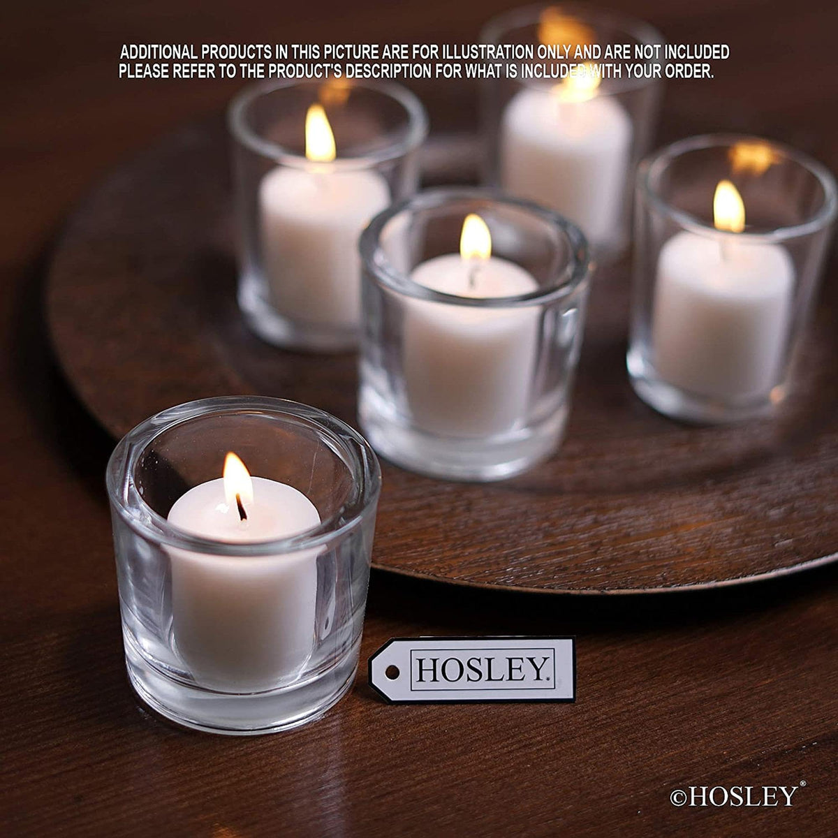 Hosley smokeless odor-free burn for clean tabletop lighting.