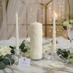 Hosley cream taper right candle enhances mood with gentle candlelight