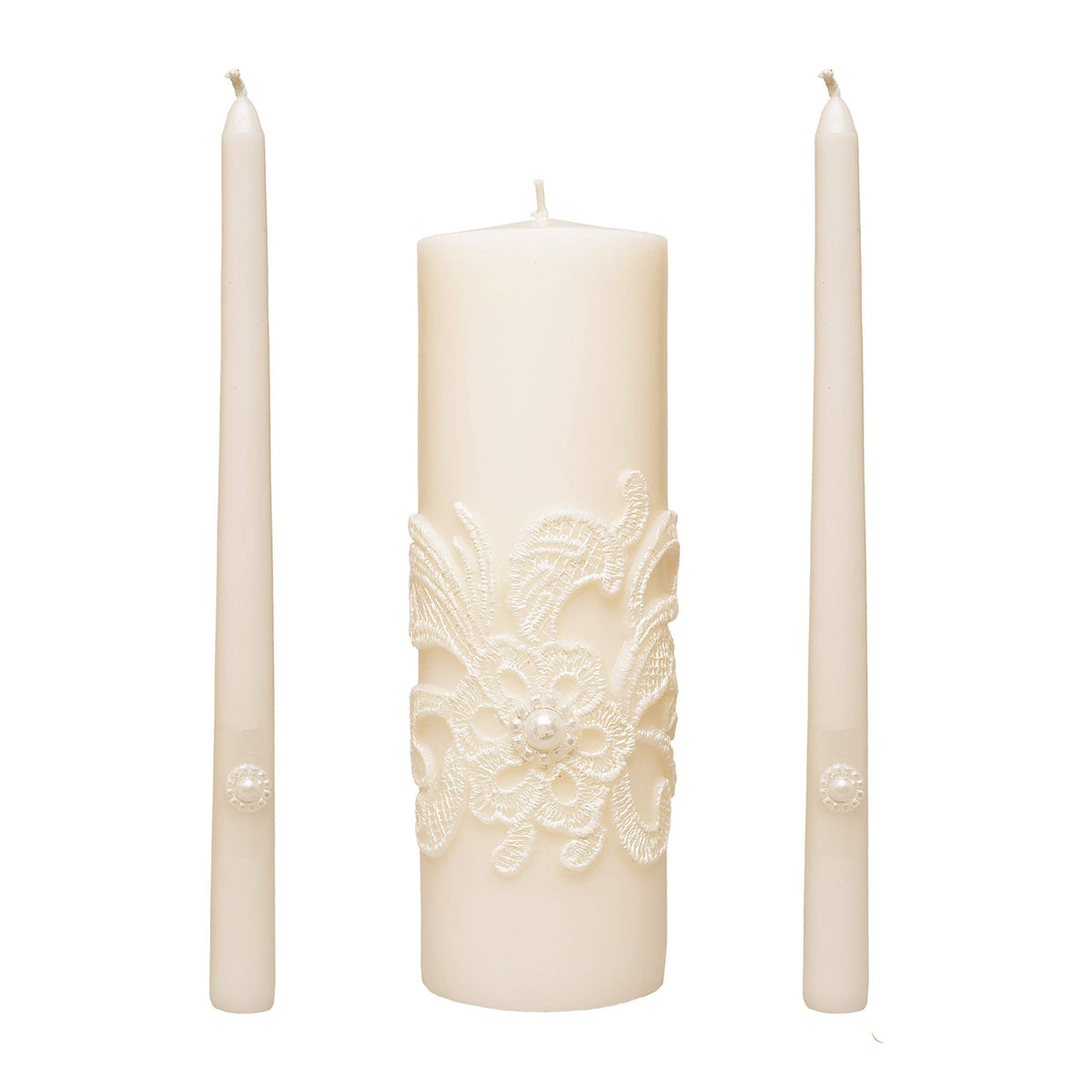 Hosley cream pillar unity candle for elegant wedding lighting