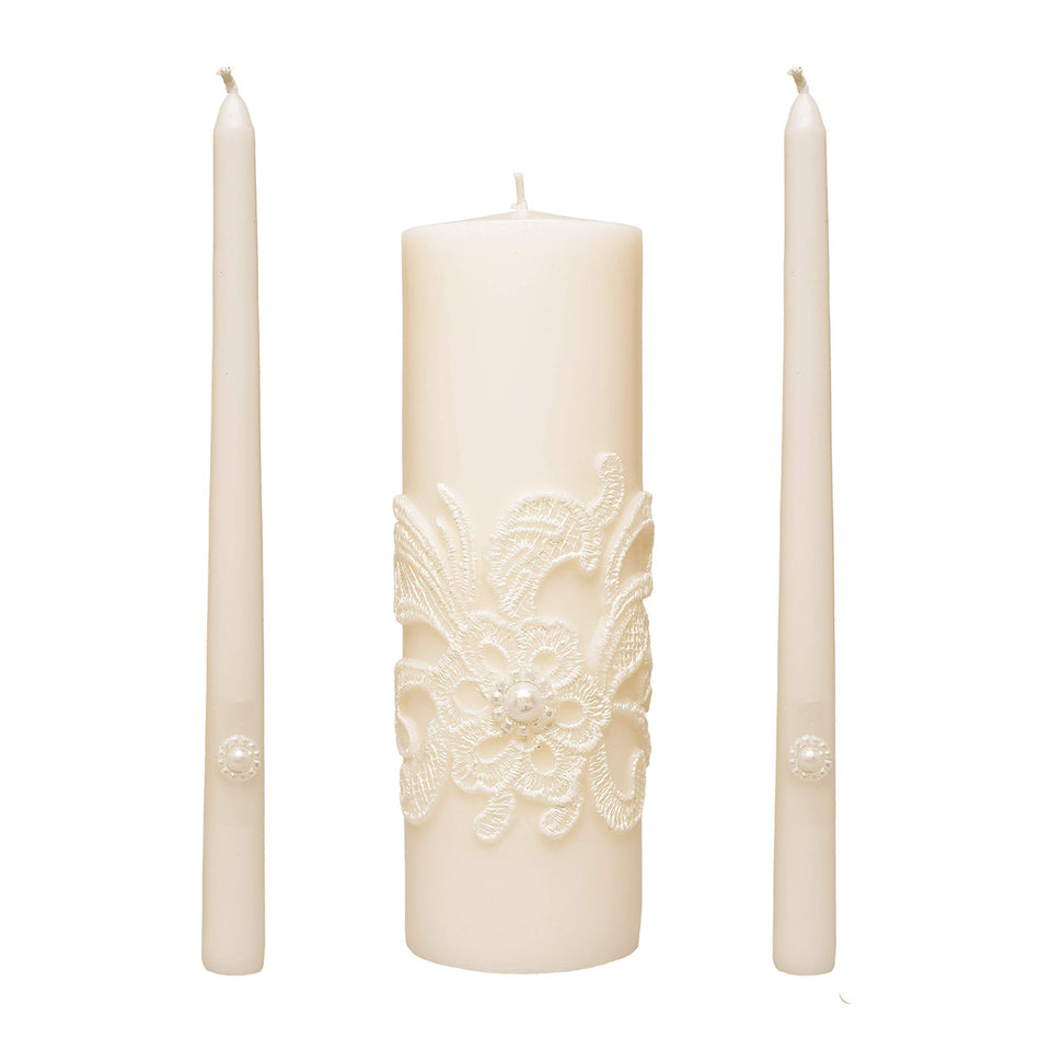 Hosley cream pillar unity candle for elegant wedding lighting