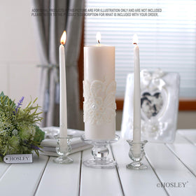 Hosley cream taper candle left to frame ceremony glow