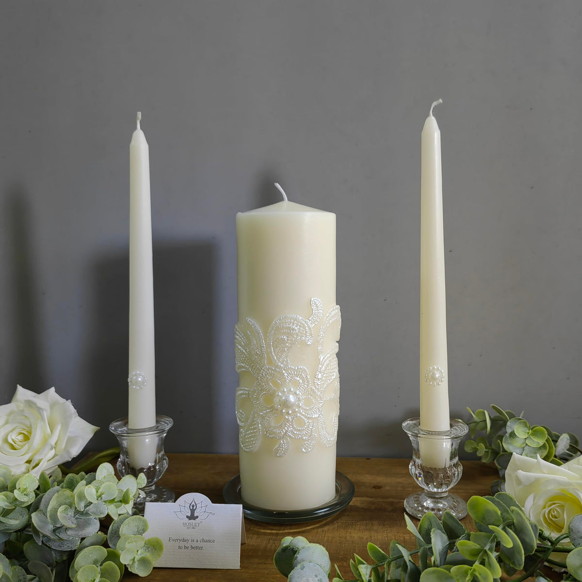 Hosley cream taper candle right to complement unity lighting