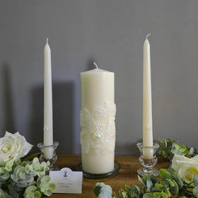 Hosley cream taper candle right to complement unity lighting