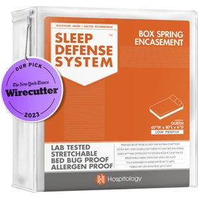 HOSPITOLOGY Box Spring Encasement close-up zipper for dust mite protection and easy maintenance.