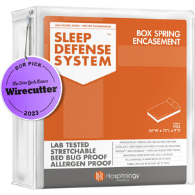 HOSPITOLOGY Box Spring Encasement with zippered closure protects against bed bugs and dust mites.