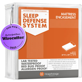 HOSPITOLOGY PRODUCTS mattress encasement with zipper for secure bed bug protection.