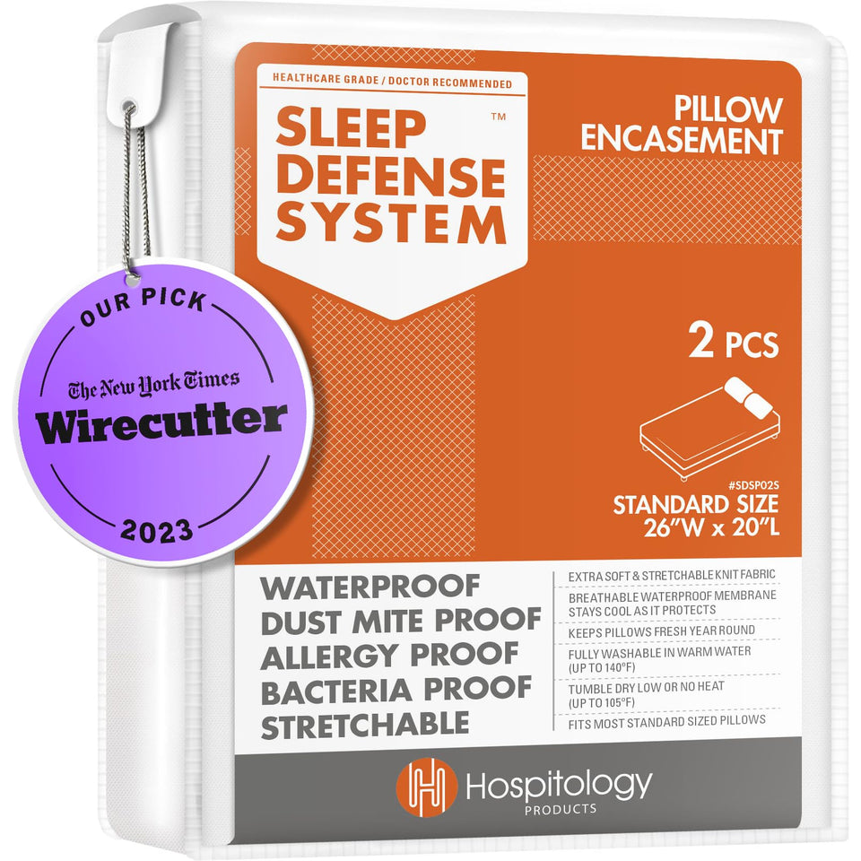HOSPITOLOGY PRODUCTS Pillow Encasement waterproof zipper closeup protects against spills
