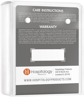 HOSPITOLOGY PRODUCTS waterproof membrane shows through for breathable, cool sleep.