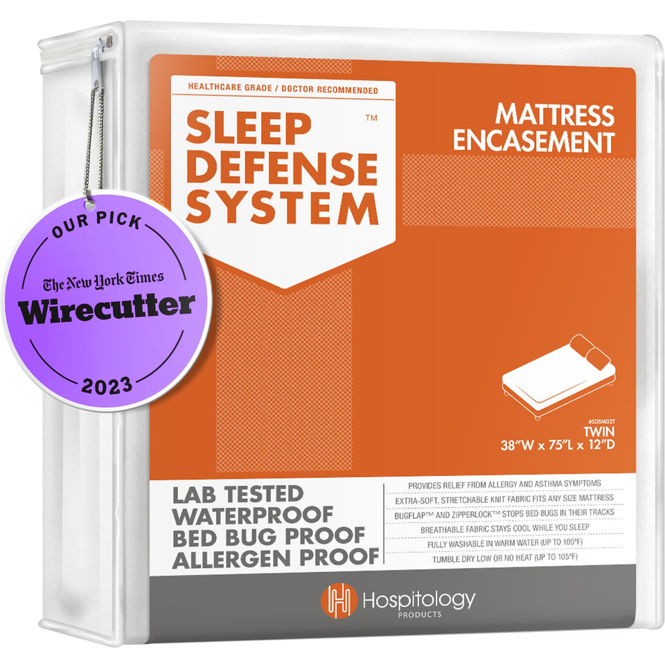 Hospitology Products zippered mattress encasement twin with secure zipper for protection