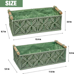 HOSROOME green macrame basket adds boho decor to any space.