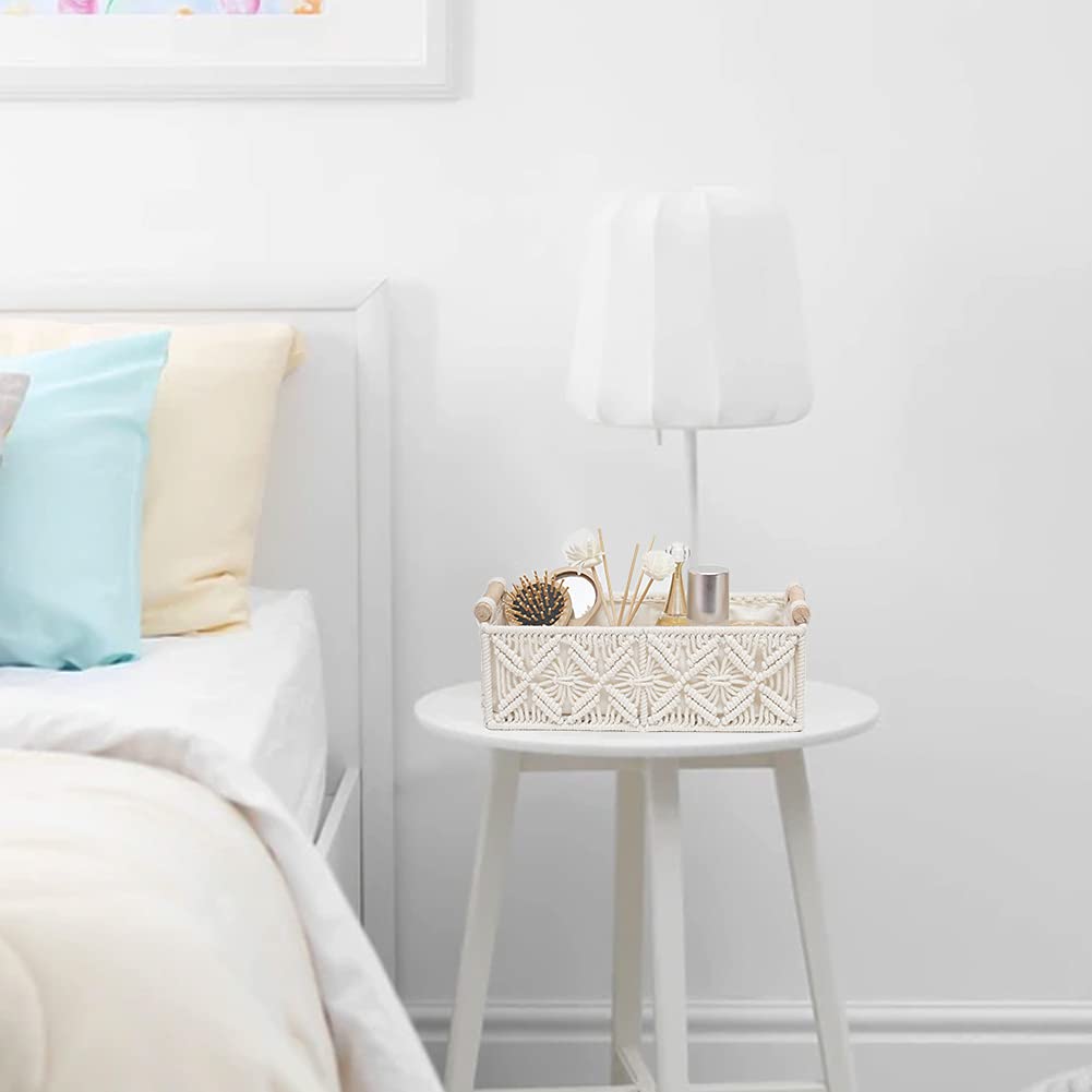 HOSROOME boho storage basket knot design adds warmth