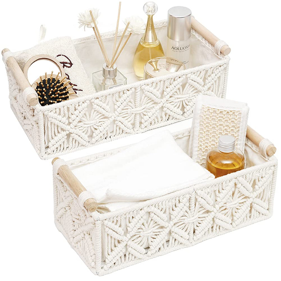 HOSROOME macrame basket handmade weave for stylish storage