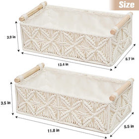 HOSROOME macrame basket set of two decorative organizers