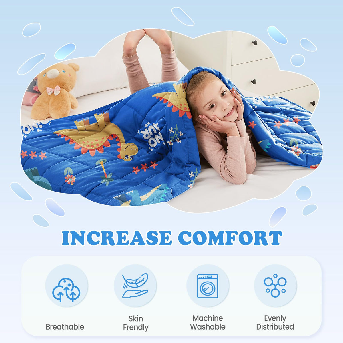 Hosukko weighted blanket corner loops secure with quilt covers.