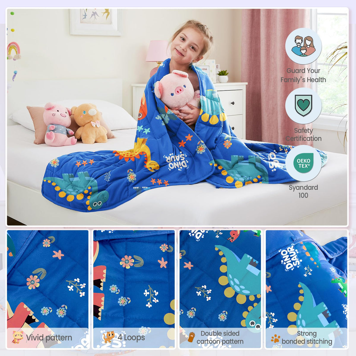 Hosukko weighted blanket small size fits laps for study or TV.