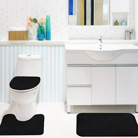 Hosuly bath mat black offers cushioned footing and quick-dry use.