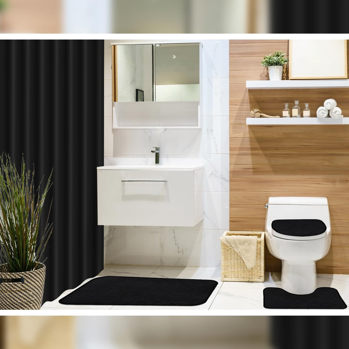 Hosuly 12-hook set enables easy curtain hanging.