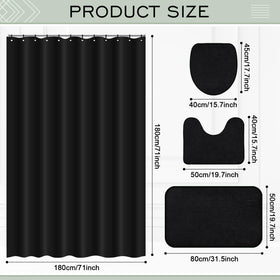 Hosuly u-shaped toilet rug black provides soft, non-slip comfort.
