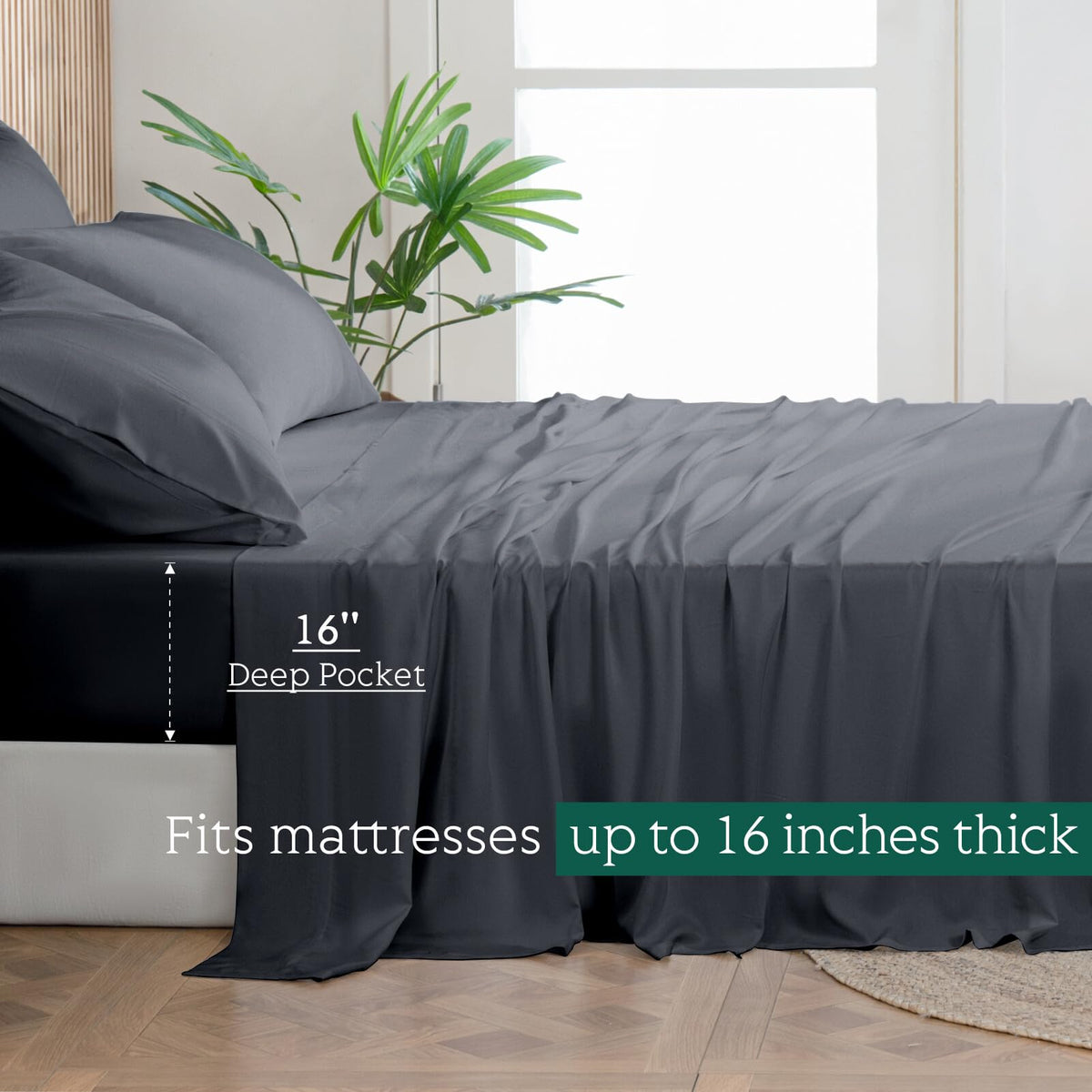 Hot Sleeper Sheets queen flat sheet draped over bed for silky breathable comfort