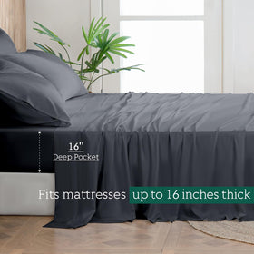 Hot Sleeper Sheets queen flat sheet draped over bed for silky breathable comfort