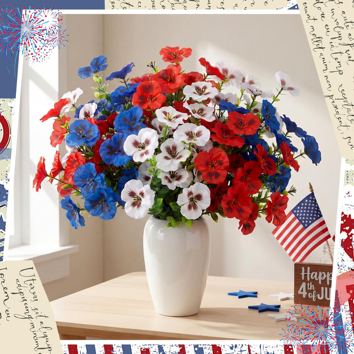 Hoteam no vase needed design for quick patriotic displays