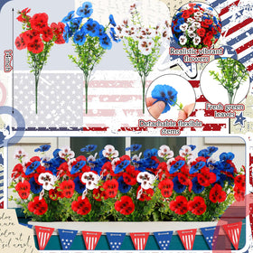Hoteam patriotic pansy bundle in red, white, blue enhances porch and garden