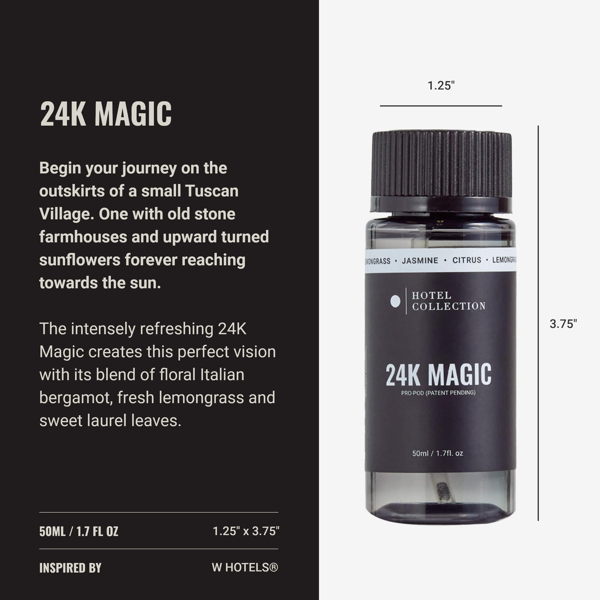 Hotel Collections Bergamot-Lemongrass-Laurel notes released by a careful pour.