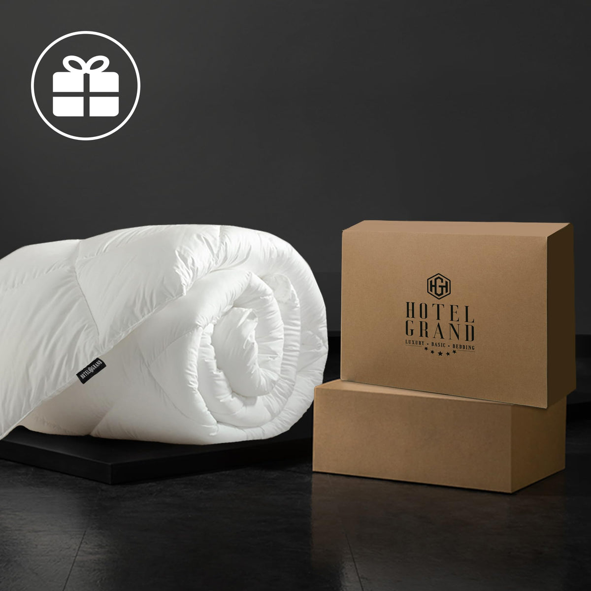 Hotel Grand 100% cotton cover offers breathable, quiet comfort and lasting softness.