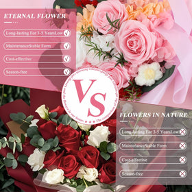 HOTKBO pink preserved roses ideal for graduation or birthday celebrations.